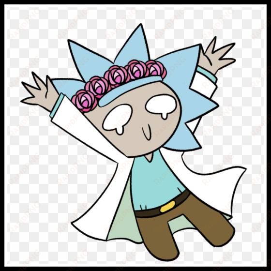 marvelous sherlock being pretty and wearing a flower - rick and morty