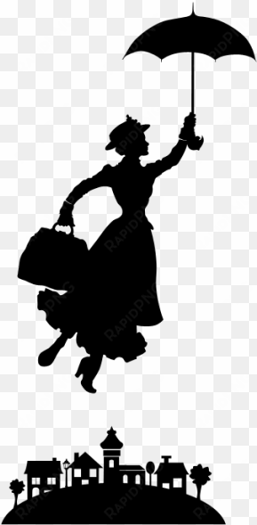 Mary Poppins Umbrella Png Image Free Stock - Clipart Mary Poppins Silhouette transparent png image