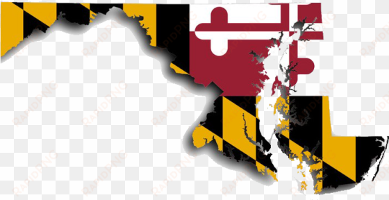 Maryland Map, With Maryland Flag Design - Maryland State Flag Font transparent png image