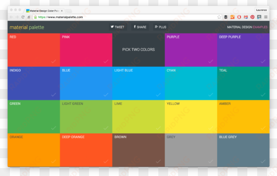 material-palette - rgb color chart