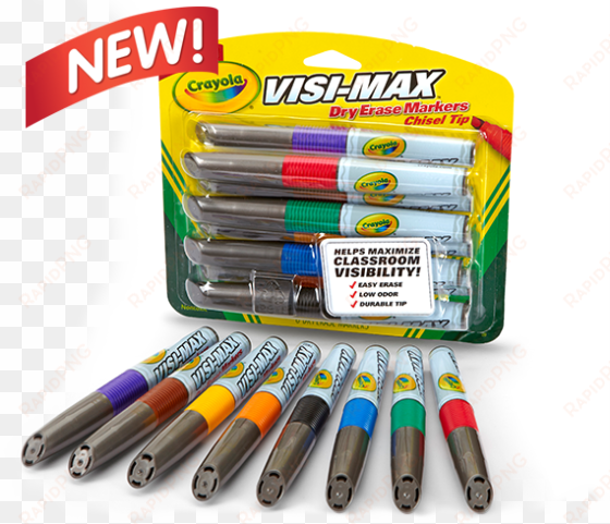 maximize classroom visibility - crayola - 8 visi-max dry erase markers