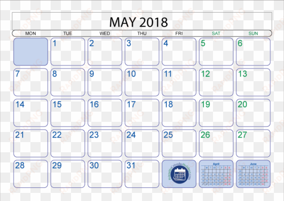 May 2018 Calendar Cute May 2018 Cute Calendar Png - Full Moon June 2018 Calendar transparent png image