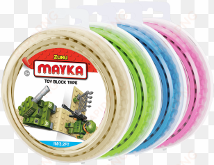 mayka construction tape small mixed 4pk - mayka toy block tape (4-pack) - 3.2 ft 2-stud