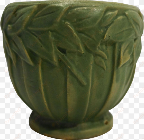 mccoy small planter jardiniere flower pot laurel leaves - earthenware