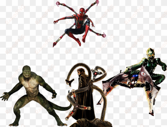 mcu iron spiderman vs villains gauntlet - iron spider mcu png