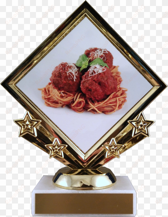 meatball diamond logo trophy on marble