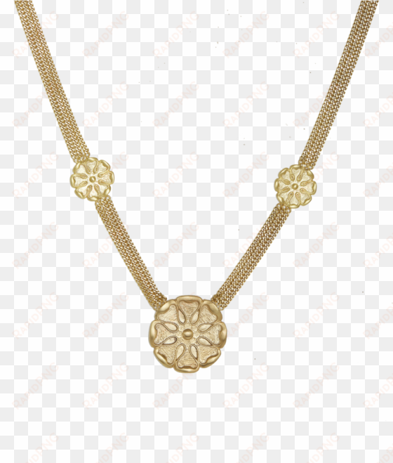 medallion triple chain necklace