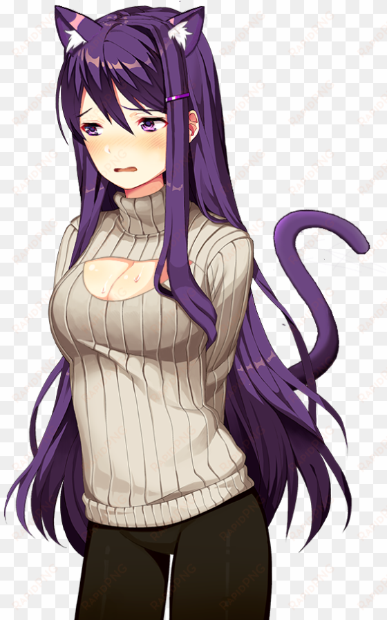 mediakey hole sweater neko yuri - doki doki literature club yuri