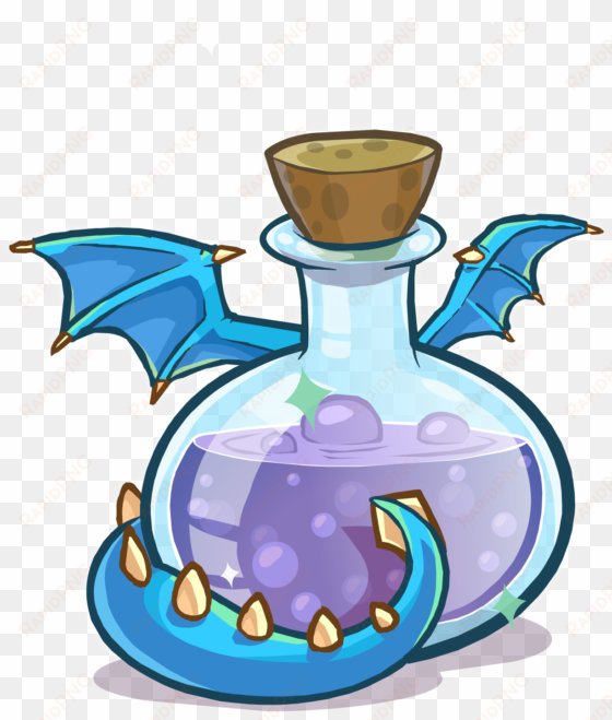 medieval 2013 potions blue puffle dragon - dragon potion