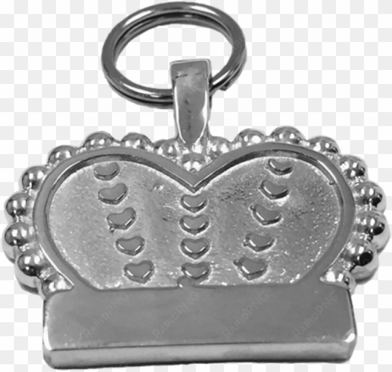 medium crown & heart tag sterling silver - dog