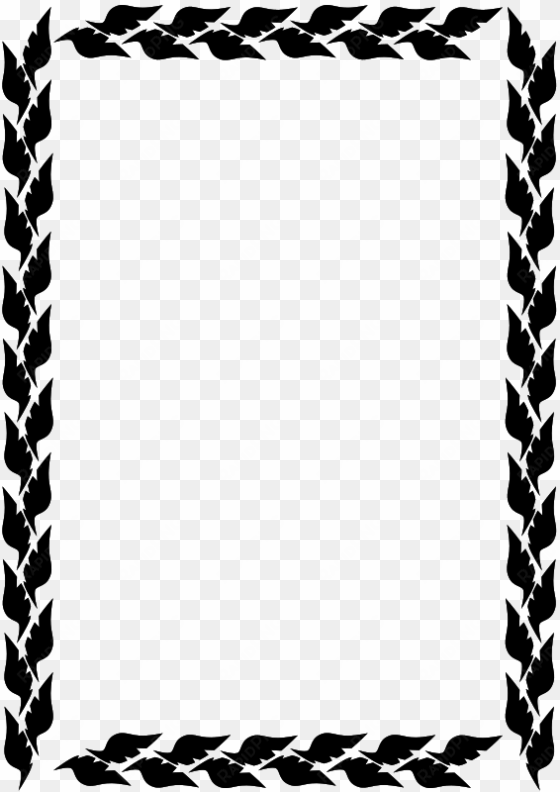 medium image - leaf border design black and white