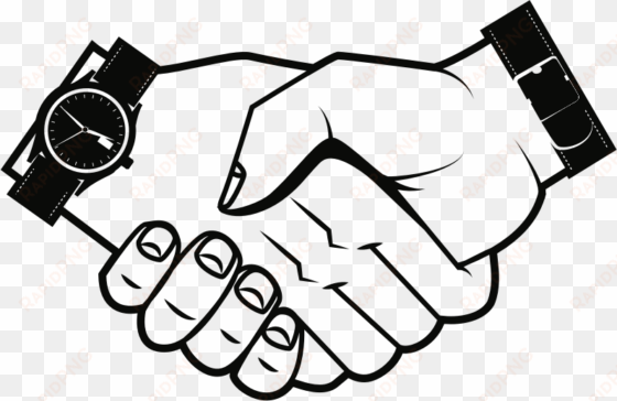 medium image - shaking hands clipart black and white