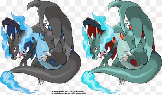 mega charizard x by xous54 - charizard x and y shiny