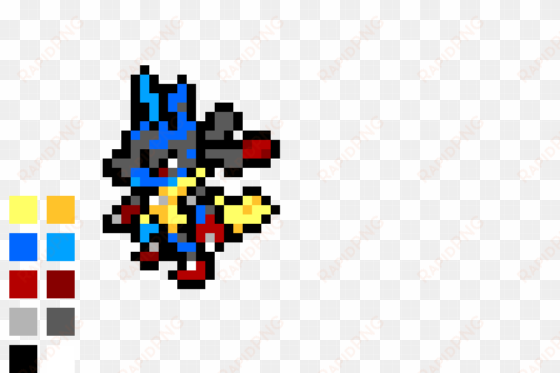 mega lucario - pixel art pokemon facile mega lucario