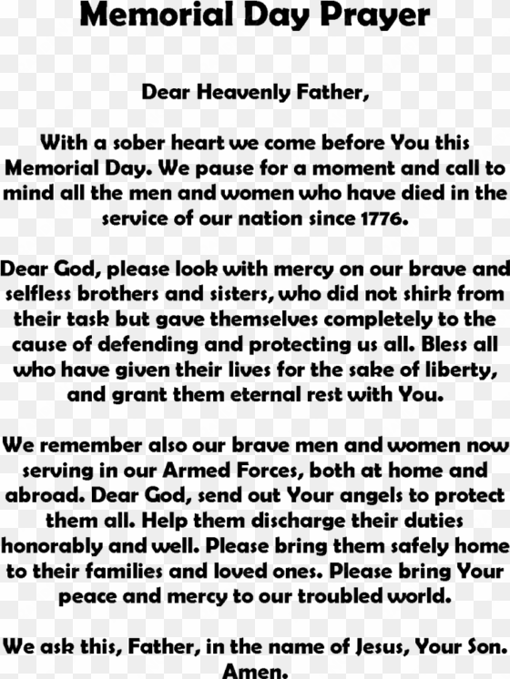 memorial day poems - memorial day prayer