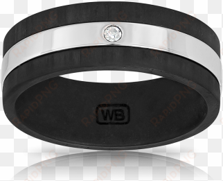 Men's Cubic Zirconia Ring With Black Ip Made In Stainless - Wallace Bishop Mens Rings transparent png image