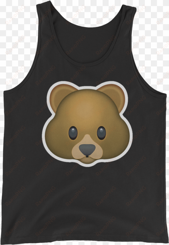 Men's Emoji Tank Top - Bear Face Emoji T-shirt transparent png image