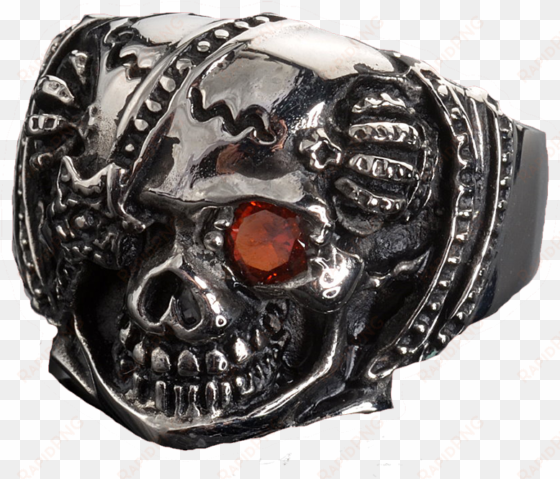 mens eye patch skull ring 316l stainless steel free