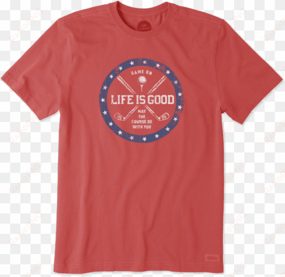 men's golf course crusher tee - life is good men"s crusher tee good vibes flag - pacific