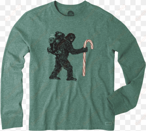 men's wild man candy cane long sleeve crusher - long-sleeved t-shirt