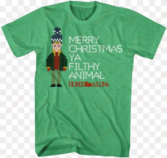 Merry Christmas Filthy Animal Home Alone T-shirt - Catalina Wine Mixer Shirt transparent png image