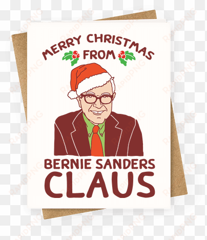 merry christmas from bernie sanders claus greeting - illustration