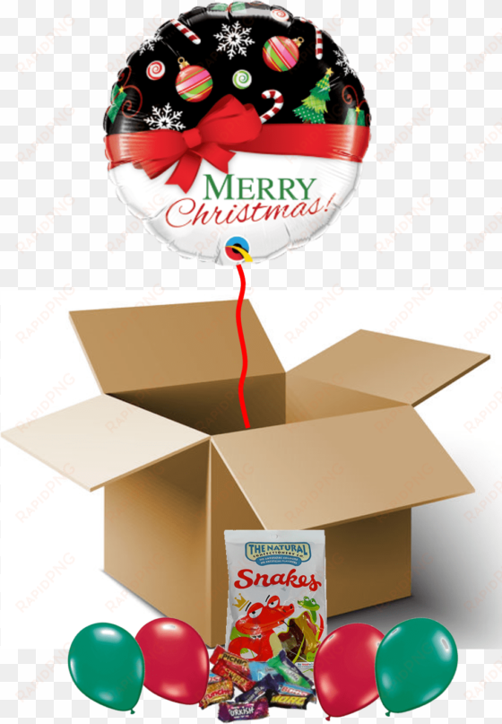 merry christmas red bow balloon in a box - christmas foil balloon - christmas red bow (18") 1pc
