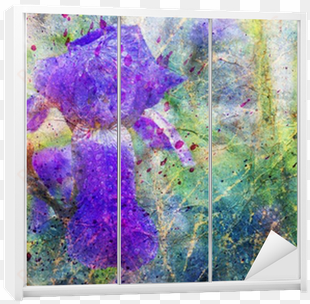 messy watercolor splatter and blue flower wardrobe - watercolor painting