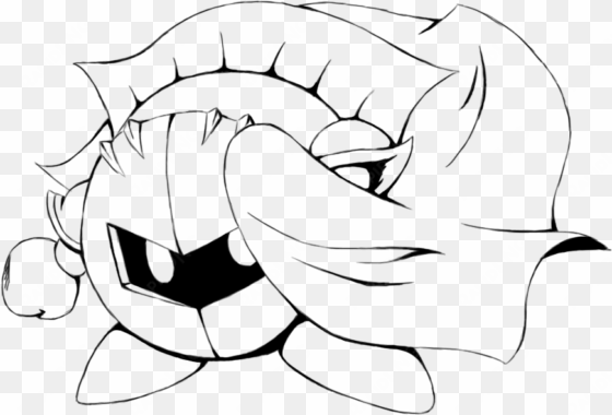 meta knight lineart by knighta - meta knight lineart