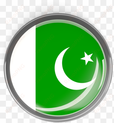 metal framed round button - pakistan flag round hd