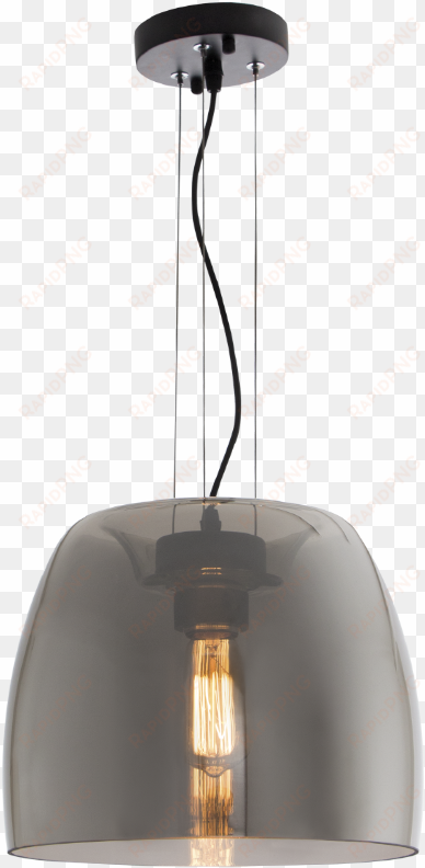 metal pendant with smoke colour glass 1 x 60w / 11w - pendant