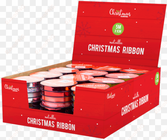 metallic christmas ribbon 1cm x 5m - box