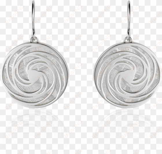 meteorite crop circle swirl earrings in silver - earring