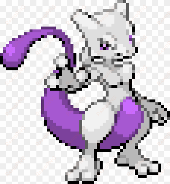 Mewtwo - First Gen Pokemon Pixel Art transparent png image