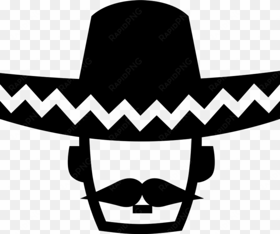 mexican man wearing sombrero rubber stamp - mexican man with sombrero clipart