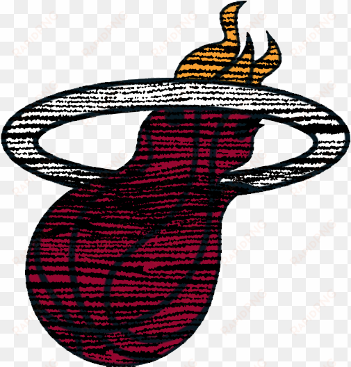 miami heat 1999-present alternate logo distressed iron - miami