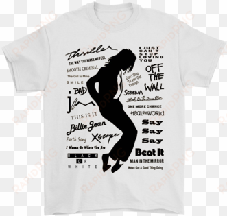 michael jackson king of pop song list shirts t shirt - michael jackson