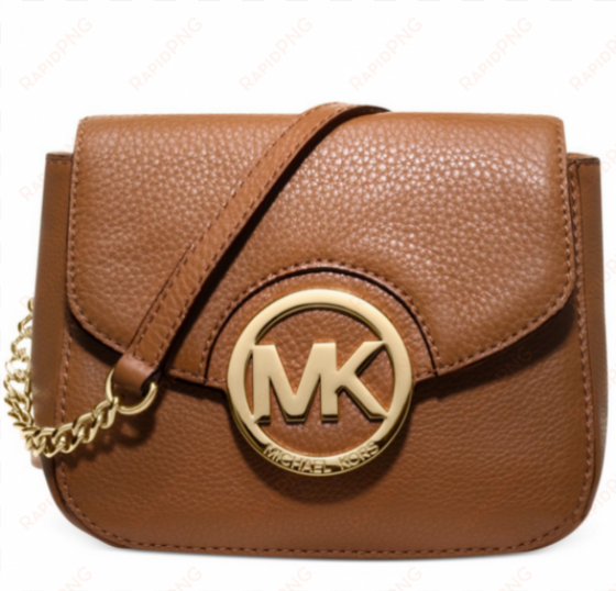michael kors bedford small leather logo crossbody brown - michael michael kors fulton small crossbody in luggage
