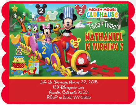 Mickey Mouse Clubhouse Train Birthday Party Keepsake - Mickey Mouse Clubhouse Train transparent png image