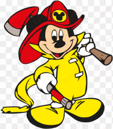 mickey mouse fireman logo vector - mickey mouse firefighter