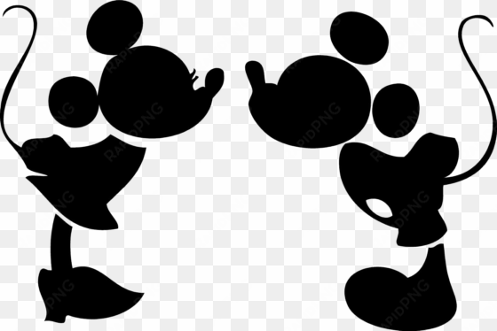 mickey mouse head vector - mickey mouse and minnie mouse silhouette