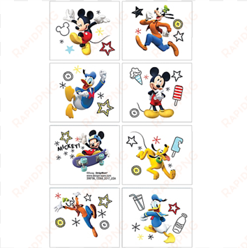 mickey mouse on the go temporary tattoos - walt disney sticker adhésif mural autocollant - mickey