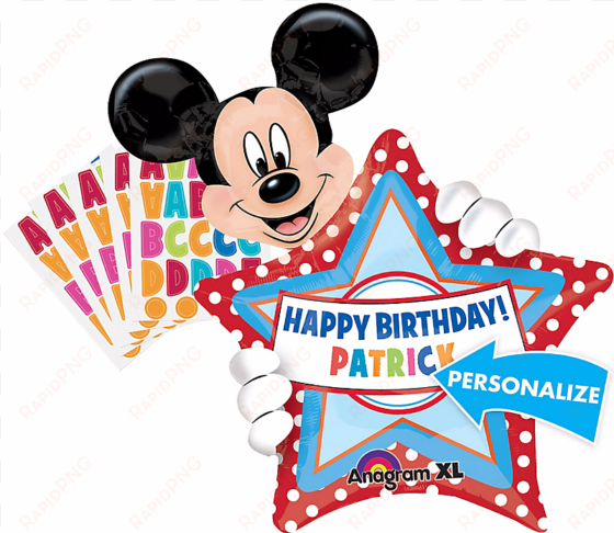 mickey mouse personalized happy birthday balloon - happy birthday mickey mouse png