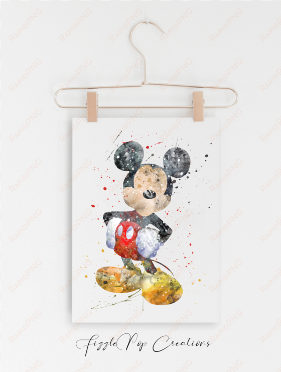 mickey mouse watercolor print - mickey and minnie watercolor