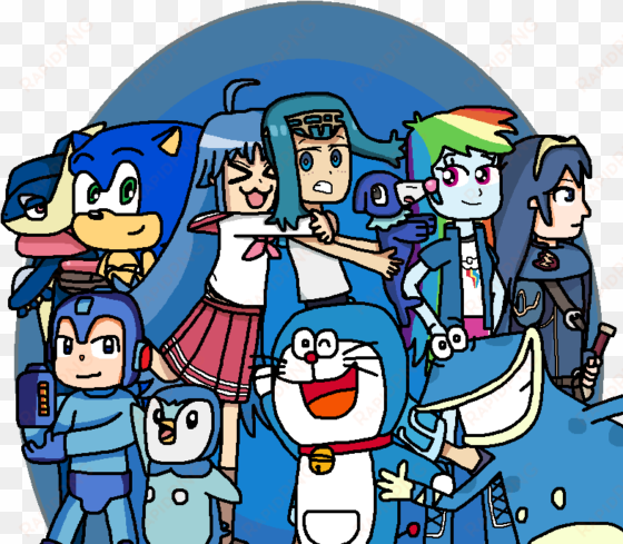 mighty355, blue, crossover, doraemon, equestria girls, - doraemon my little pony