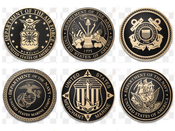 Military Bronze Seals - Us Military Branches Seals transparent png image