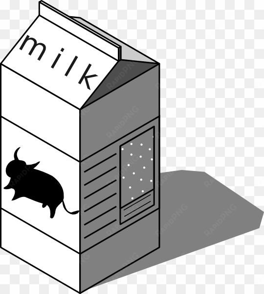 milk carton black and white clipart - low fat milk cartoon