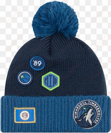 minnesota timberwolves 2018 draft two tone pom knit - minnesota timberwolves