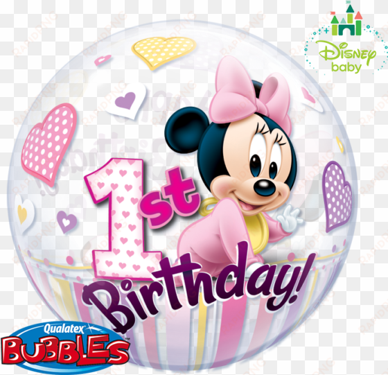 minnie bubble balloon baby minnie - 1st mickey mouse images hd png