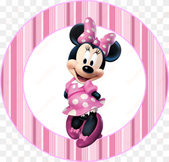 minnie in pink party toppers or free printable candy - minnie mouse